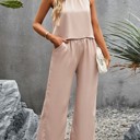 Small Beige Halter top and Pants set