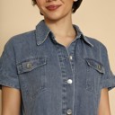  Button front denim dress