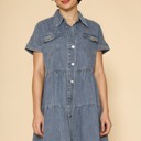  Button front denim dress