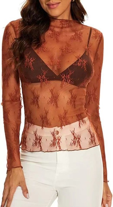 Long Sleeve Mesh Top 