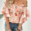 Pink Small Miss Sparkling Floral off shoulder blouse