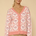  Bow tiled knit cardigan