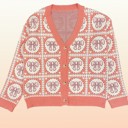  Bow tiled knit cardigan