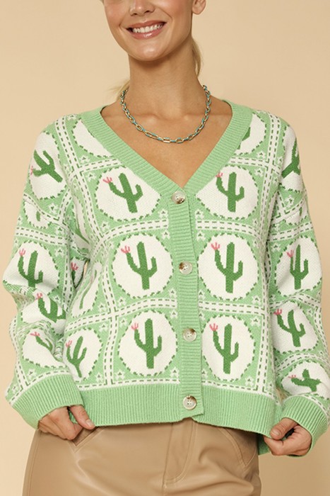 Cactus tile cardigan