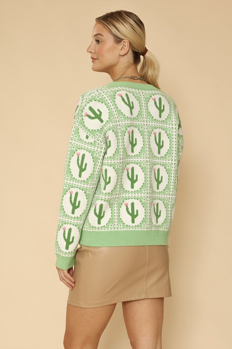 Cactus tile cardigan