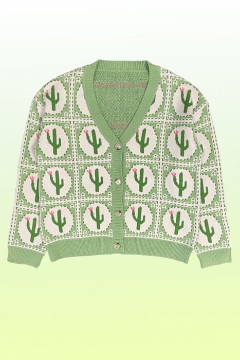 Cactus tile cardigan