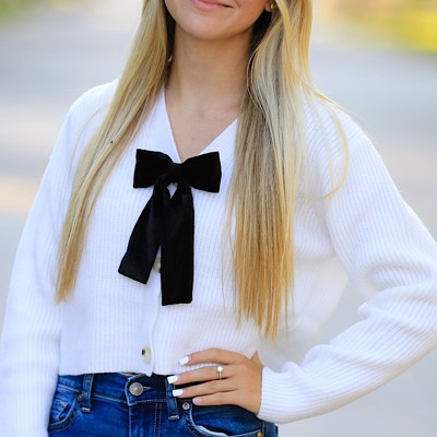 Bowtie Cropped Cardigan
