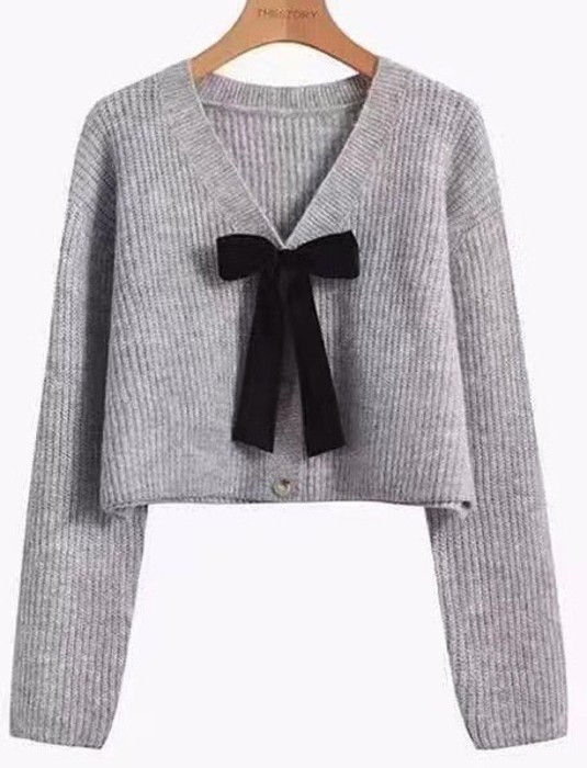 Bowtie Cropped Cardigan
