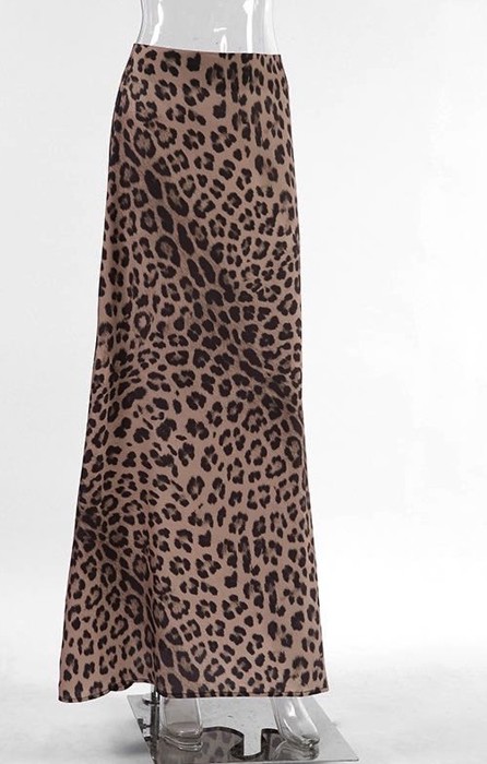 Leopard Print Midi Skirt
