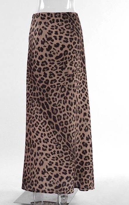 Leopard Print Midi Skirt