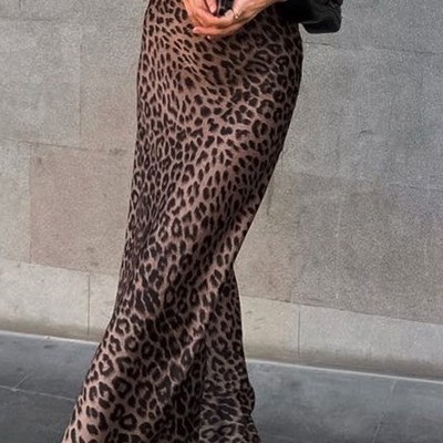 Leopard Print Midi Skirt