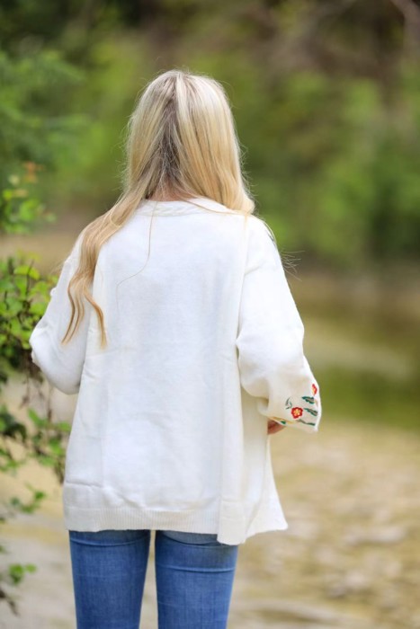 Floral knit cardigan