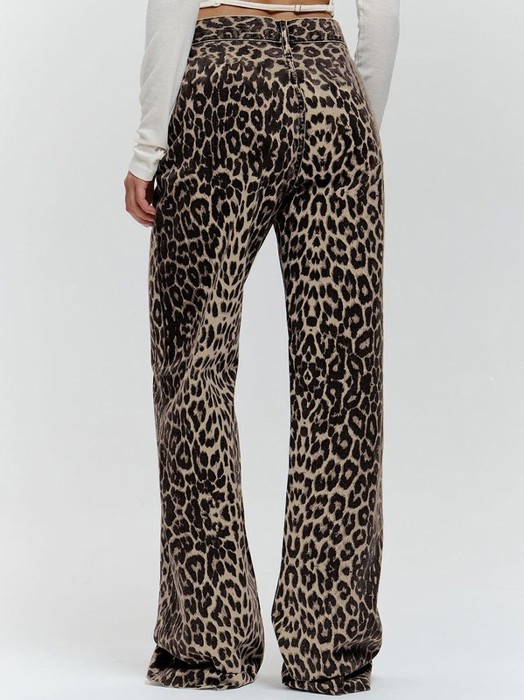 Leopard denim pants
