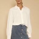  Button down blouse with western yoke detail