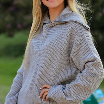 Ribbed half zip sweater