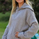  Ribbed half zip sweater