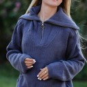 Small Black Ribbed half zip sweater