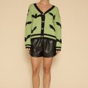 Small Green Halloween Cardigan Button Down