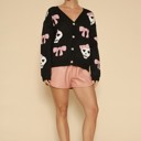 Small Black Halloween Cardigan Button Down