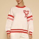 Small White Candy cane knit sweater