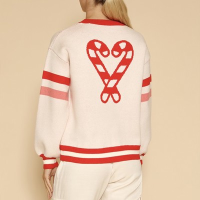 Candy cane knit sweater