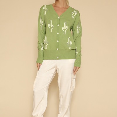 Cactus knit button front cardigan