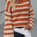 Small Red Striped oversized sweater