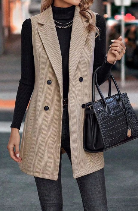 Sleeveless Blazer Vest 