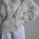  Fuzzy Oversized Button Cardigan