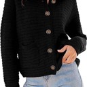 Small Black Textured button front cardigan