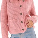 Small Pink Textured button front cardigan
