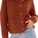Small Orange Textured button front cardigan