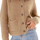 Small Brown Textured button front cardigan