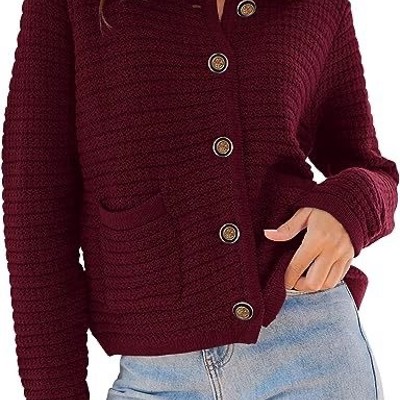 Textured button front cardigan