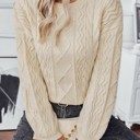  Cable knit ribbed sweater
