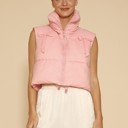  Bow cropped puffer vest