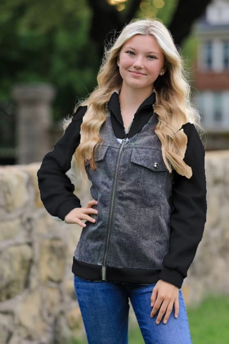 Zip-Up Denim Jacket