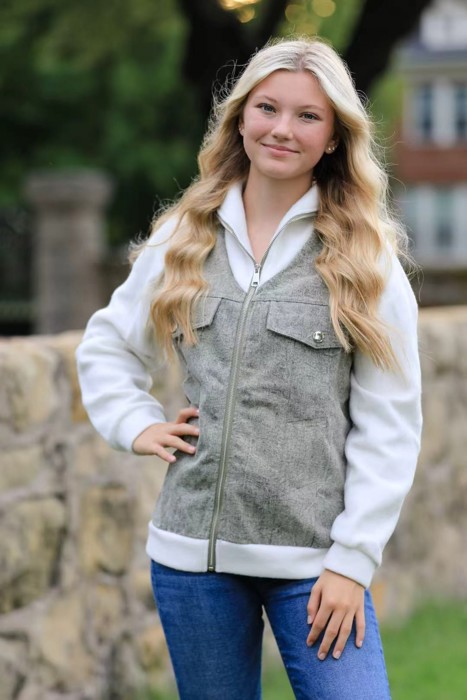 Zip-Up Denim Jacket