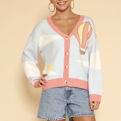 Hot air balloon knit cardigan