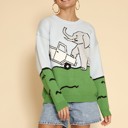 Green Small Elephant safari knit sweater