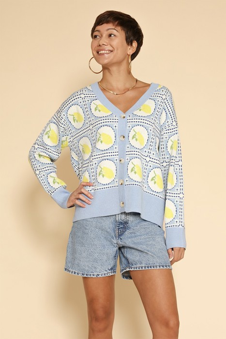 Lemon tiled cardigan