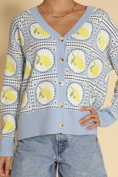 Lemon tiled cardigan