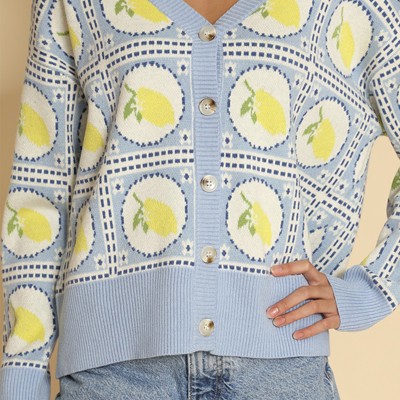 Lemon tiled cardigan