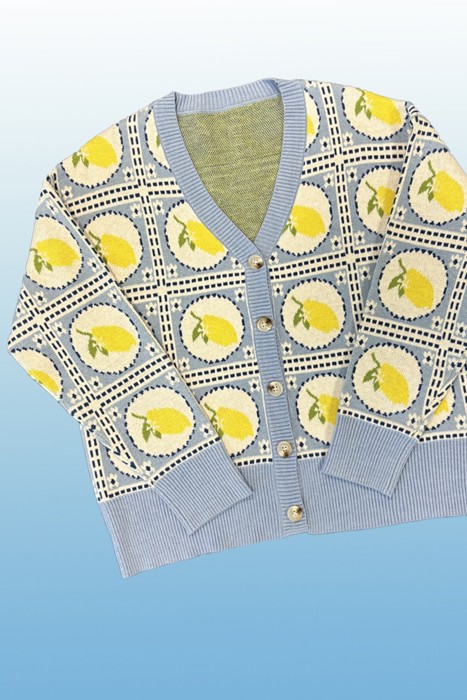 Lemon tiled cardigan