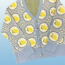  Lemon tiled cardigan