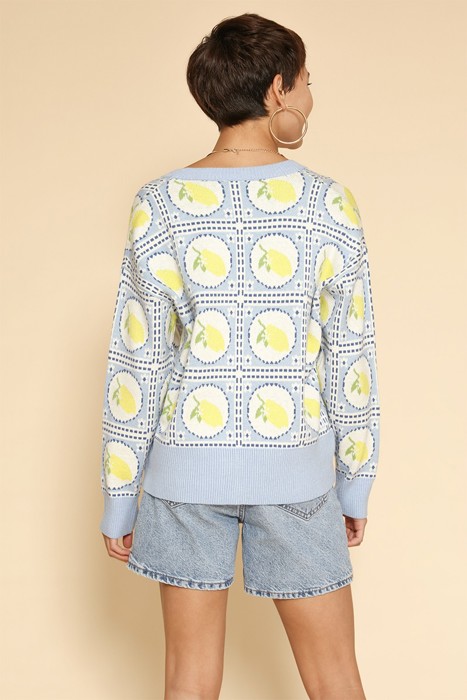 Lemon tiled cardigan