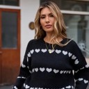 Small Black Heart Knit Sweater