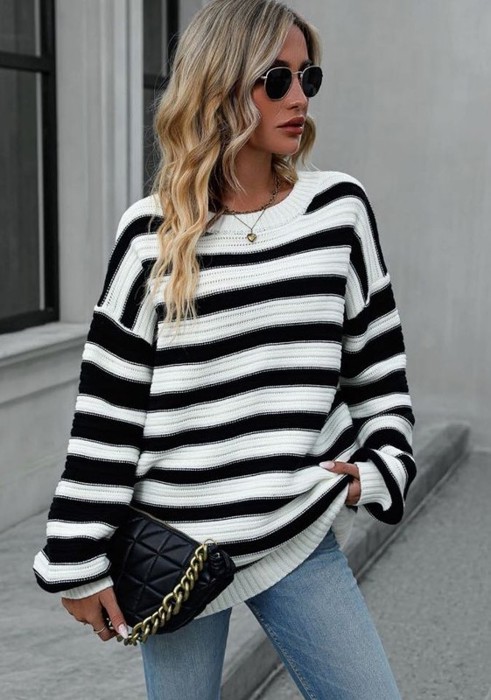 Striped oversized sweater