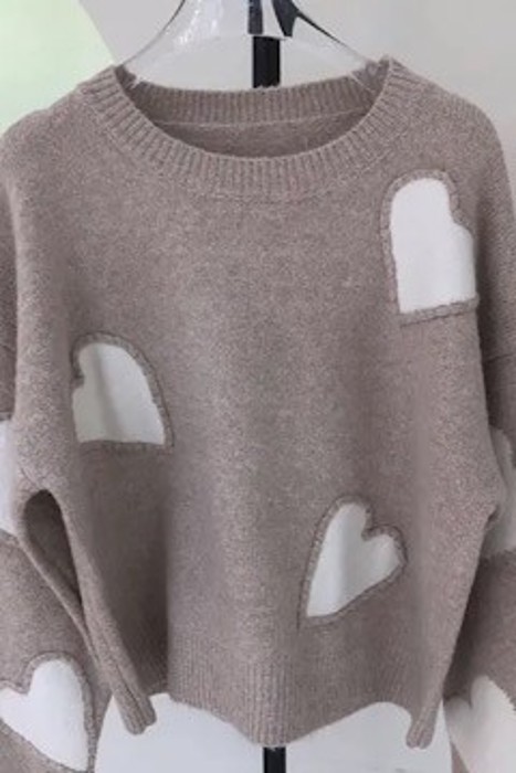 Heart Knit Sweater - Artistic Design