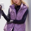 Small Purple Puffer vest with Hoodie 